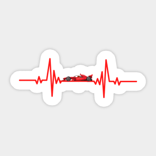 F1 Heartbeat Pulse Red Sticker